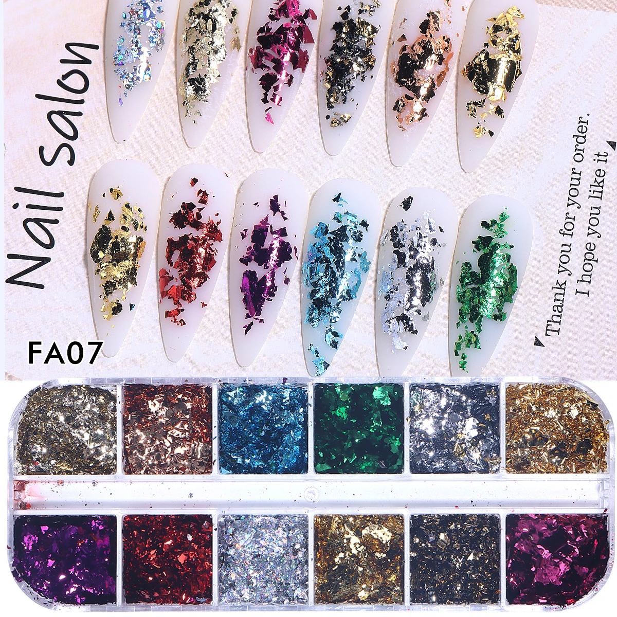 Double Color Gold Foils Nail Glitter Sparkles – Gorgeous Irregular Aluminum Flake Decoration