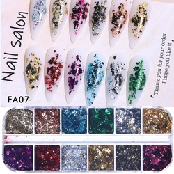 Double Color Gold Foils Nail Glitter Sparkles - Gorgeous Irregular Aluminum Flake Decoration (FA07)