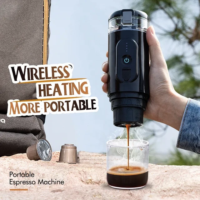 Cafetera portátil para cápsulas, máquina de café semiautomática para  viajes, coche, hogar, pequeña, calefacción por batería, para exteriores -  AliExpress