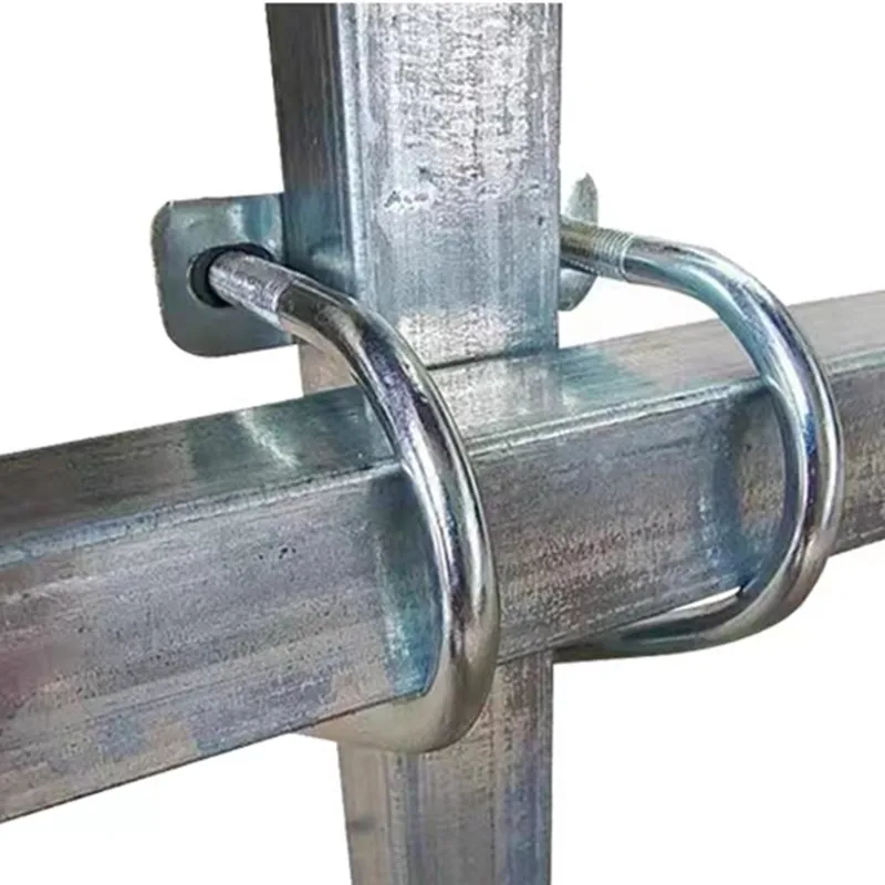 M8 Square Tube Fastener Welding Free Fixed Card Galvanized Clevis Steel Pipe Connection Clip Put Helf tube fastener clip