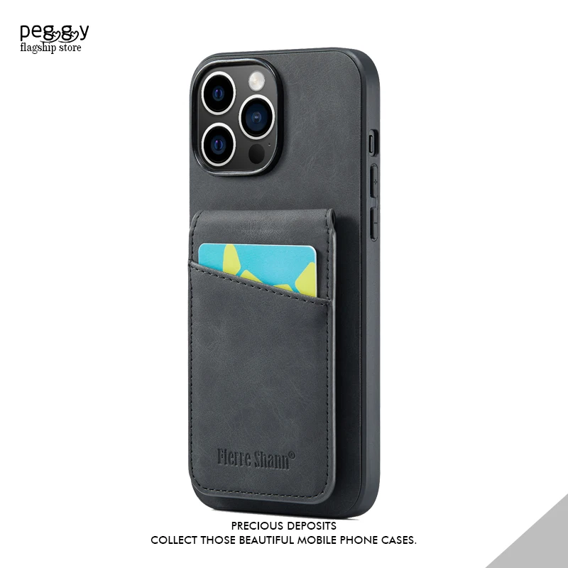 

Leather Card holder Phone Case For iPhone 15 13 11 12 14 Pro Max For 8 7 14 15 Plus XR XS Max Card Holder Shockproof Phone Cover
