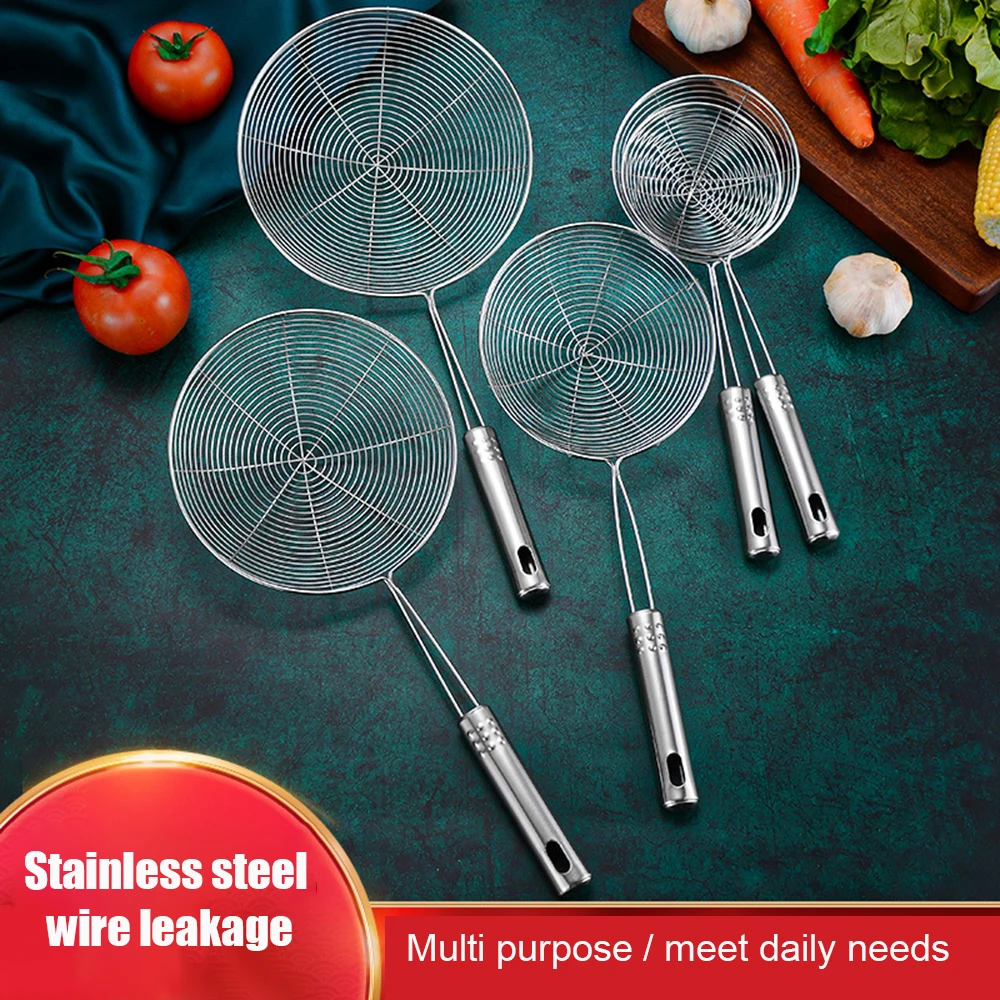 Stainless Steel Funnel Slotted Spoon Skimmer Spoon Stainless Steel Mesh