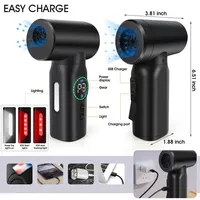 2 in 1 Air Duster Vaccum Cleaner Portable Dust Blower Handheld Rechargeable Large Capacity For PC Laptop Car Clean Keyboard 2