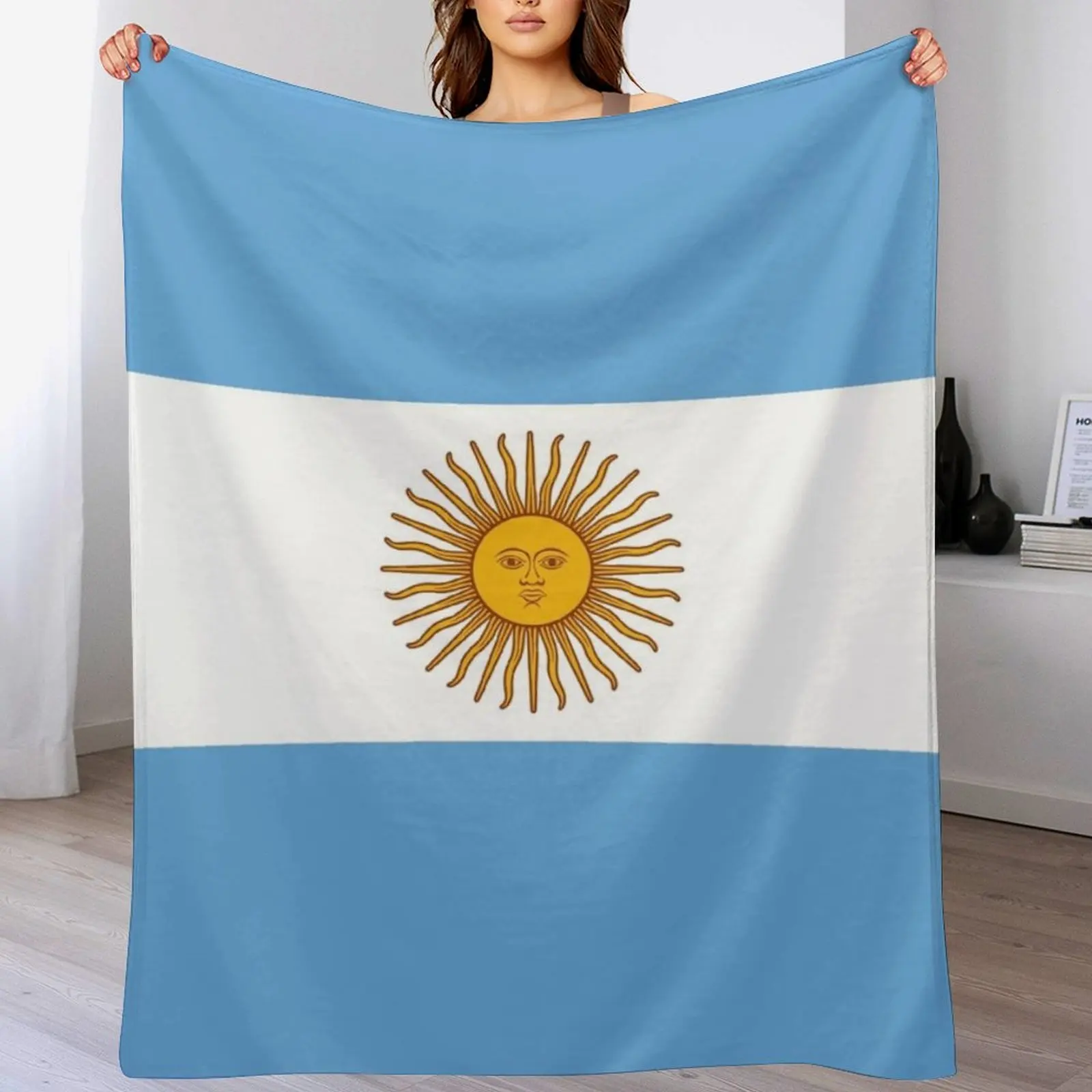 Flag of Argentina Throw Blanket Sofa Quilt Polar Large Blankets 4