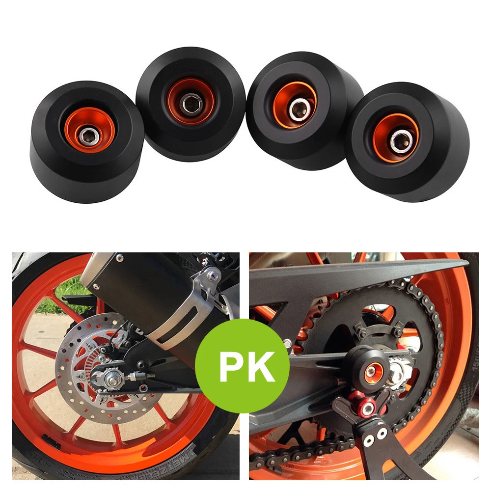 4pcs Motorcycle Front Rear Fork Wheels Frame Slider Crash Protectors ...