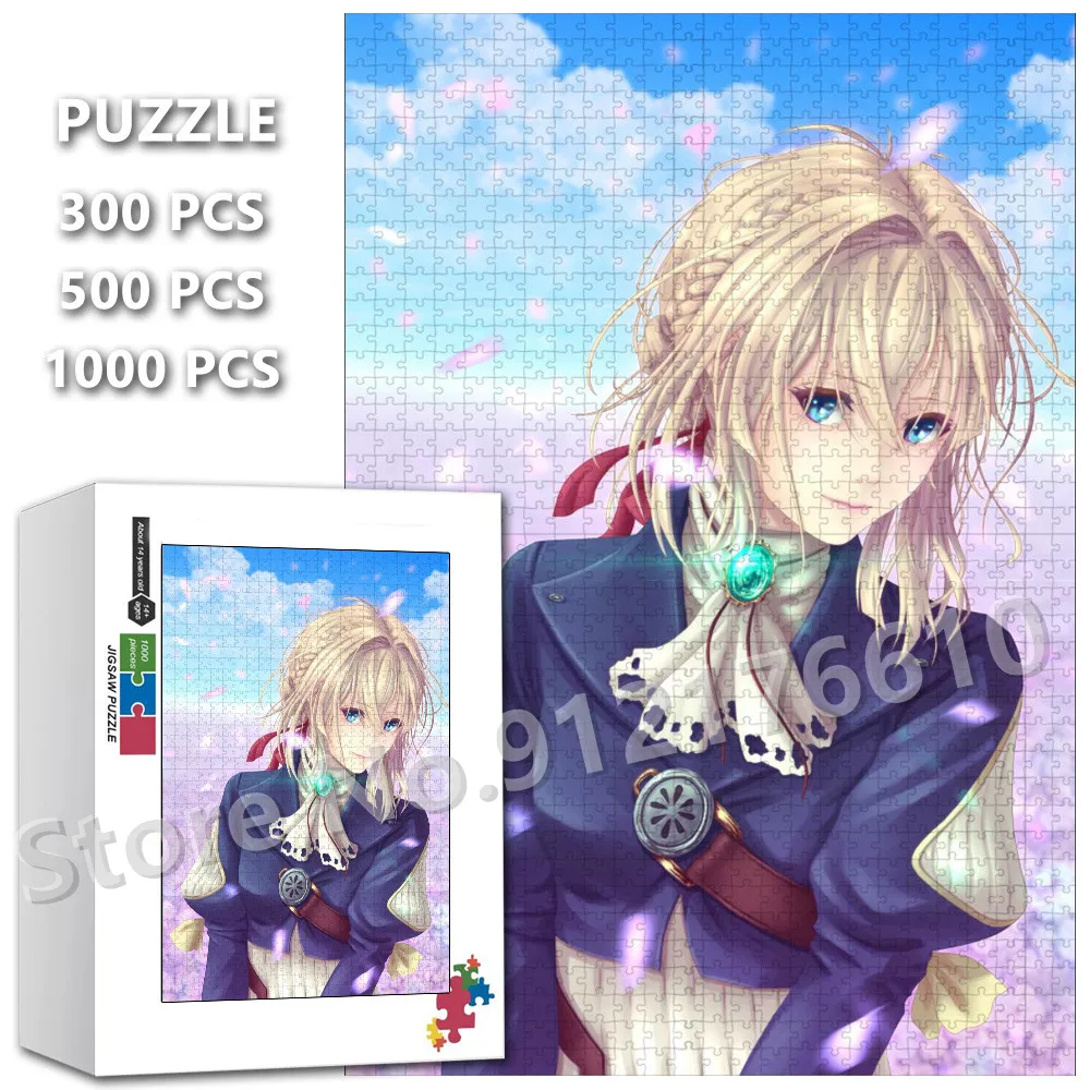 

Violet Evergarden Game Video Jigsaw Puzzles 1000 Pieces Anime Beauty Girls Decompress Educational Puzzle Toys Christmas Gifts