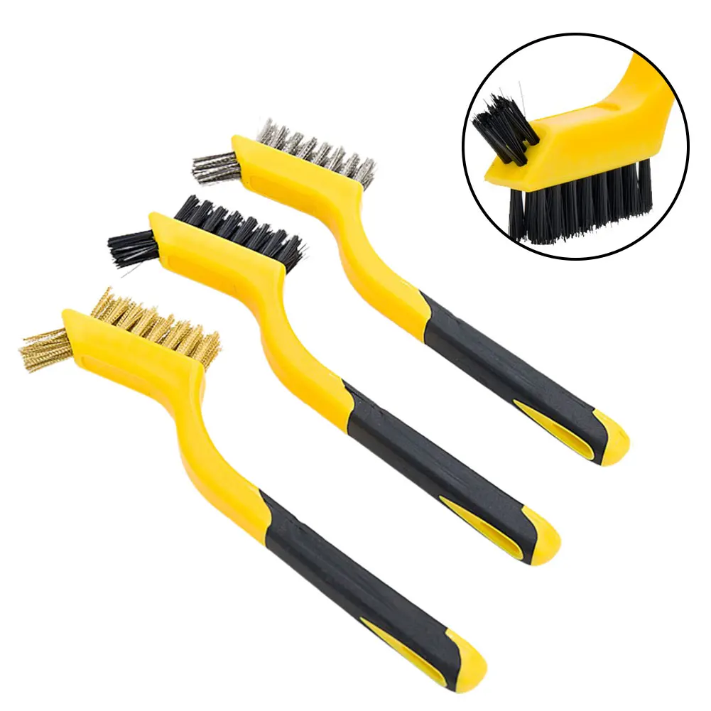 1PcWireBrushBrassNylonStainlessSteelBrush180mmRustRemover