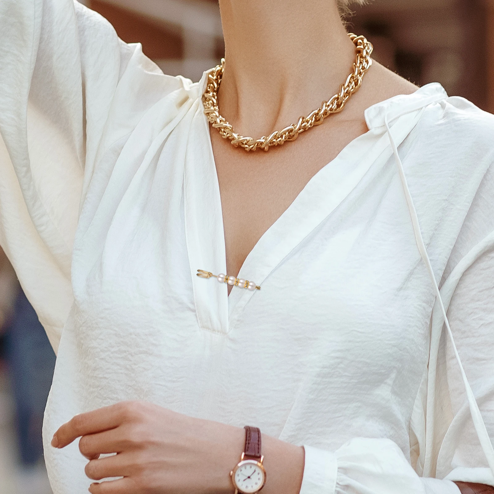 여성용 허리 조임 브로치 10개, 합금 의류 장식 핀, 라인스톤 스웨터 가디건 클립, 스카프 안전 버클 드레스