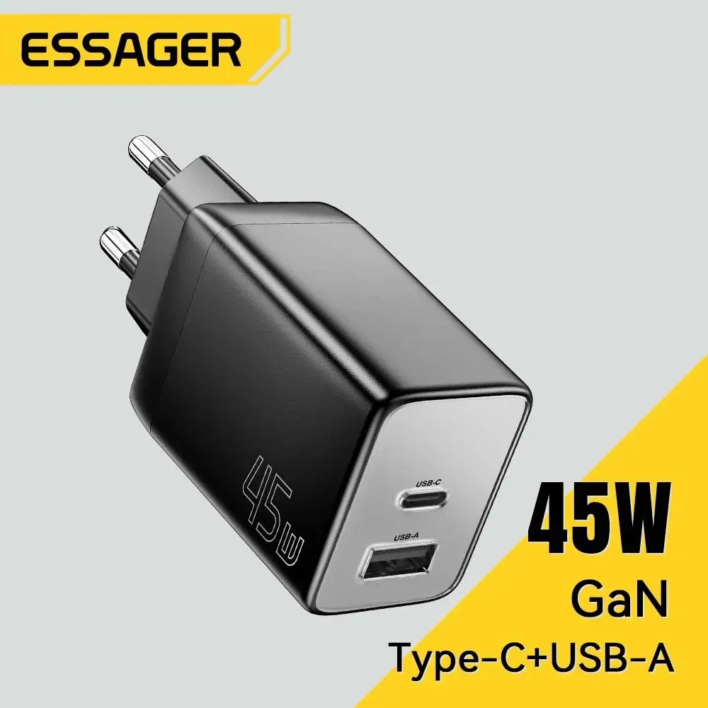 Essager GaN 45W USB Charger Fast Charger PD QC 3.0 USB C Charger Quick