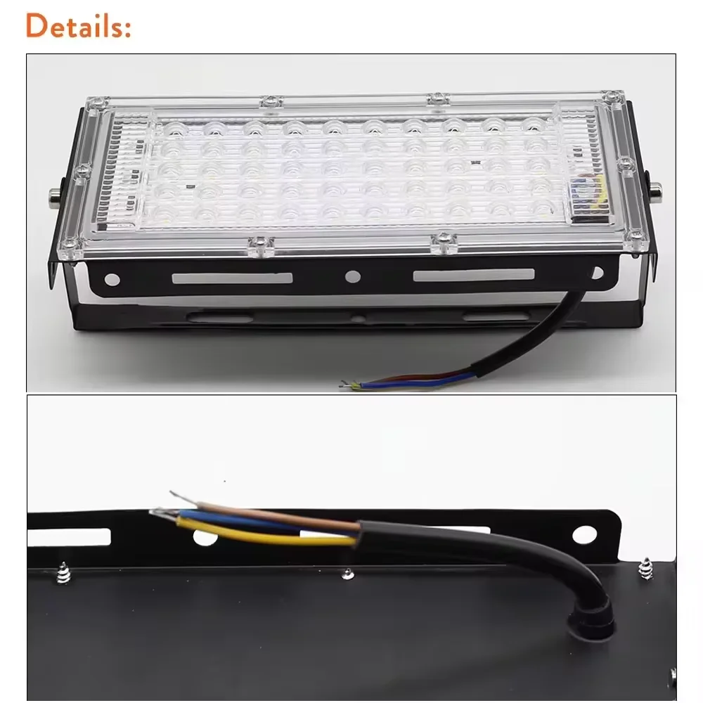 50W LED 방수 투광등 전구 화이트/웜 램프 투광 조명 스포트라이트 야외용 거리 정원 광장 에너지 절약