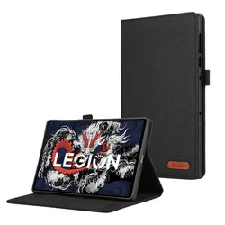 Soft Fabric Flip Stand Tablet Cover - Enhanced Protection for Legion Y700 2025 (Black)