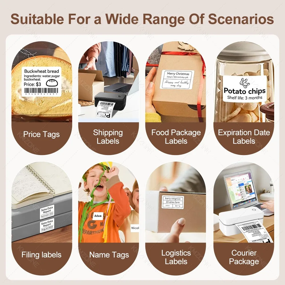 미니 열전사 라벨 프린터 25.4-116mm 바코드 특급 배송 라벨 인쇄 (휴대폰, 윈도우, MAC 또는 4x6인치 라벨 스티커용)