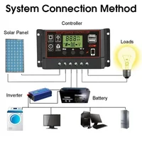 20W-1000W panneau solaire 12V cellule solaire 100A contrôleur panneau solaire pour téléphone RV voiture MP3 PAD chargeur batterie extérieure approvisionnement Camping 5