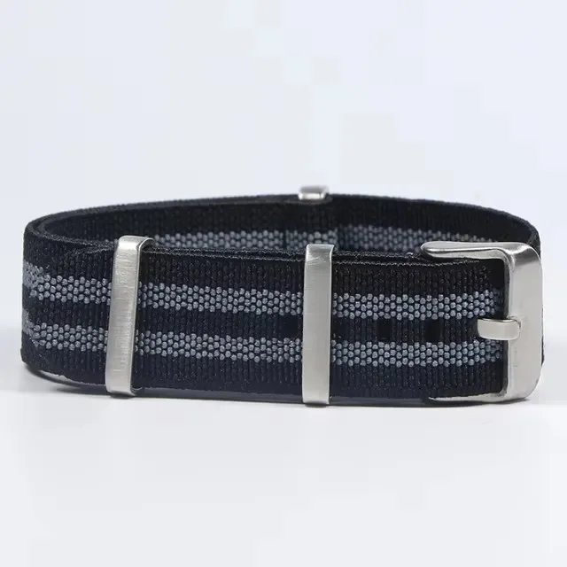 Bi-Color French Parachute Nylon Elastic Watch Strap - Military Style Bracelet