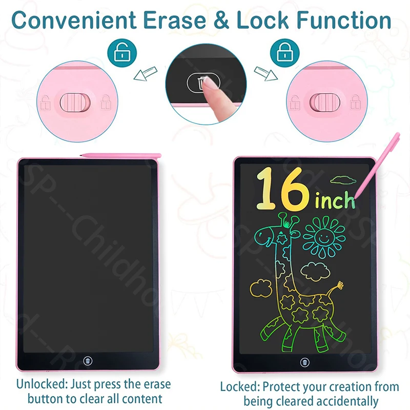 16 Inch Big LCD Drawing Board Writing Tablet Digit Magic Blackboard Art Tools Painting Learning & Education Toys for Kids Gift