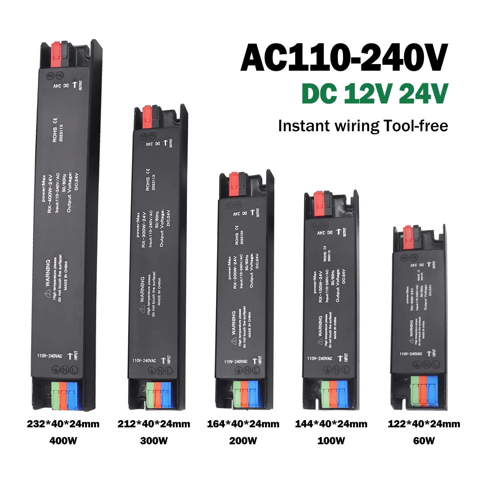 AC 110V 220V DC12V 24V Led 전원 공급 장치 어댑터 변환기 스트립 라이트 드라이버 60W 100W 200W 300W 400W 조명 변압기