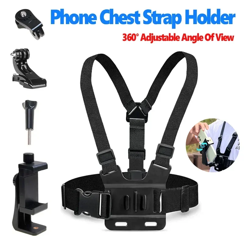 Phone chest strap holder Mobile Phone Chest Strap Holder 5 in 1 Outdoor First Angle Recording Life Outdoor Live Broadcast Fixed Accessories For All Phone