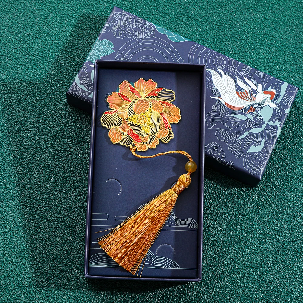 Chinese style leaf vein metal bookmark-a bookmark with tassels, suitable as a reading mark gift for book lovers, collectibles metal bookmark,bookmarks stationery supplies,bookmark holder