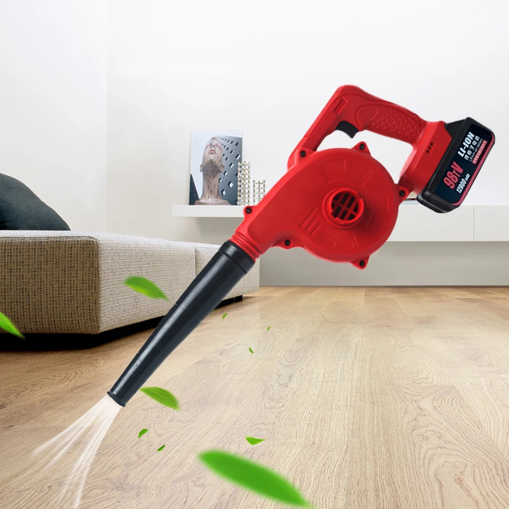 Variable Speed Control Cordless Leaf Blower 21000r/min Air Workshop Blow Dust Small Handheld With Battery+Charger 5