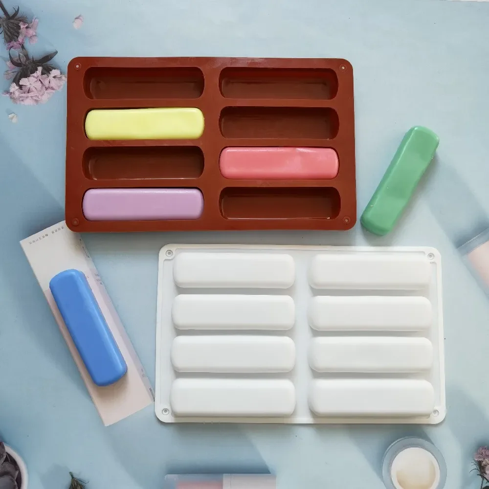 

8 Hole Finger Shape Cylinder Silicone Ice Cube Mould Cookies Ice Cream Chocolate Baking Mold Dessert Cake Decorating Tools