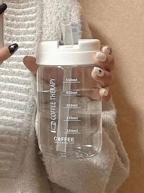 1 pcs 550ML transparent water bottle, portable outdoor water cup for girls 5