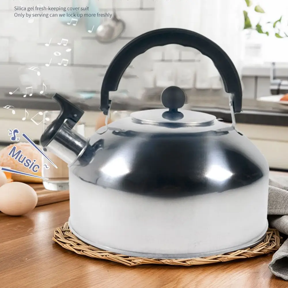 3L Stainless Steel Teapot Stove Gas Water Kettle Whistling Kettle Teapot Trips Hiking Cooking Teakettle Ergonomic Handle