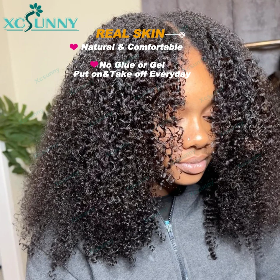 Kinky Curly V Part Wig Human Hair 4C For Black Women Brazilian Vpart Wig Wear With Your Own Scalp U Part Wig Real Human Hair 3