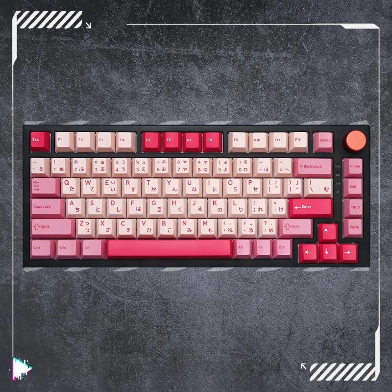 

MiFuny Keycap Set with Japanese Pink White PBT Cherry Profile Keycaps for Mechanical Keyboard Pink Keycap Keyboard Accessories