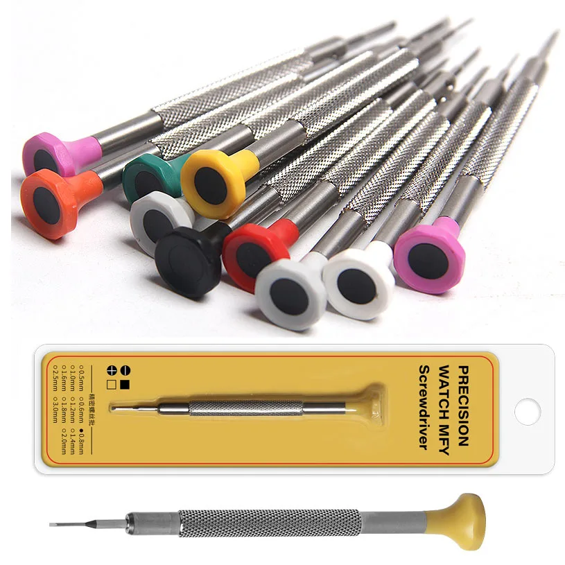 0.6-2.0mm Precision Screwdriver Watch Jewelry Repair Tool Set Stainless Steel Flat Cross Screwdrivers for Watchmaker Jeweler | Наручные