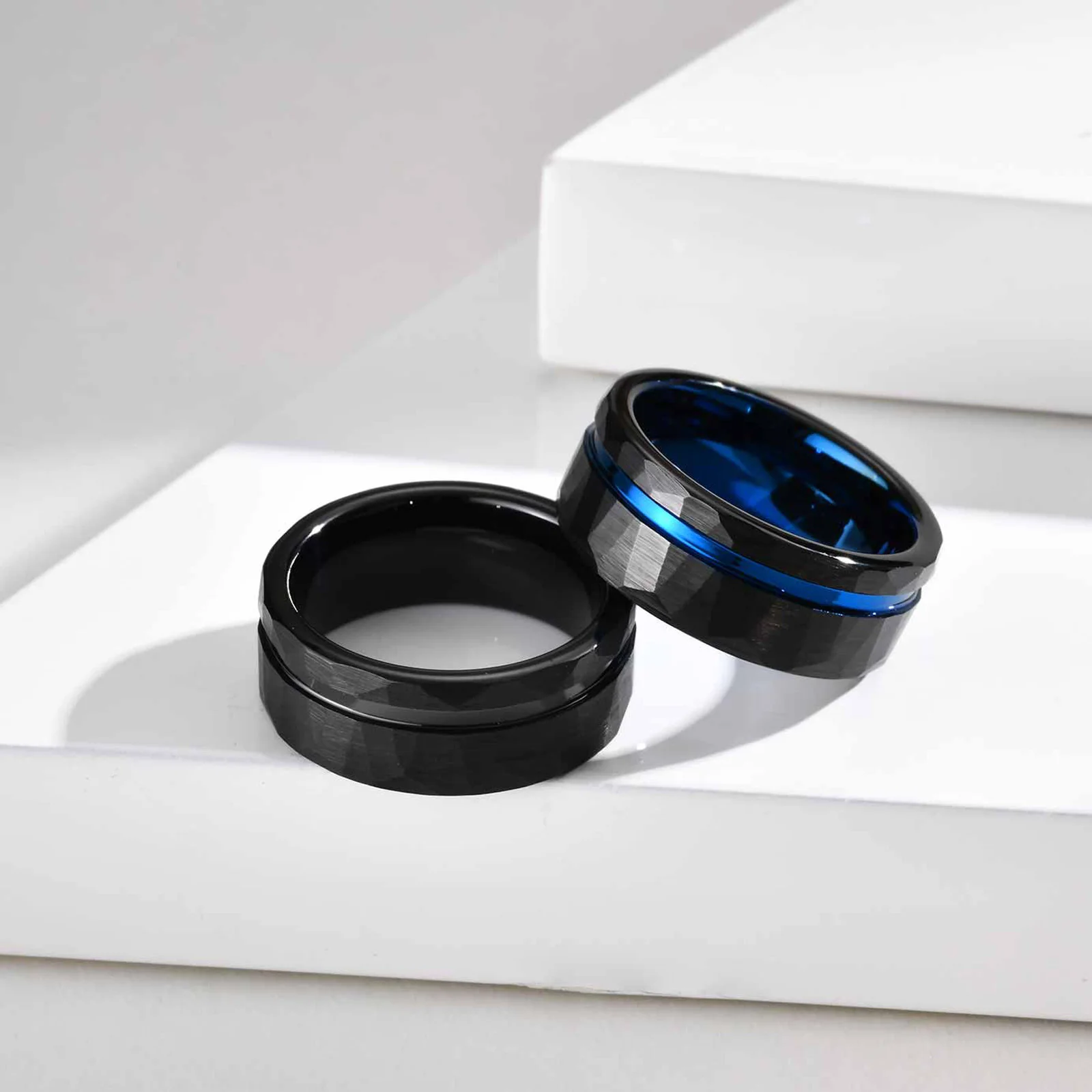 Sleek Black Tungsten Carbide Ring with Brushed Surface Finish