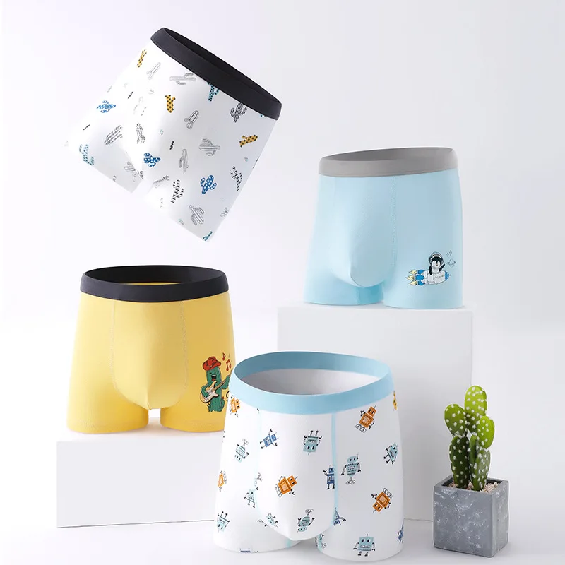 

New Kids Underwear for Boys Cotton Children Cartoon Car Panties Teenage Breathable Underpants Cute Boxers Shorts Baby 4piece/lot