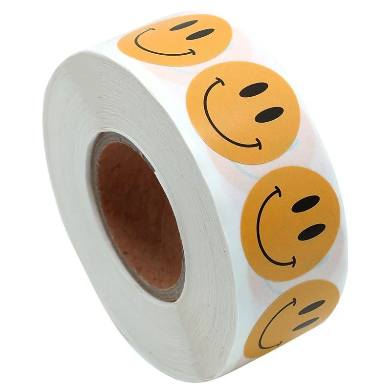 100-500pcs Labels Teacher Child Smiley Thank You Stickers Baking   for Wedding Pretty Gift Cards Envelope Sealing Label Stickers 