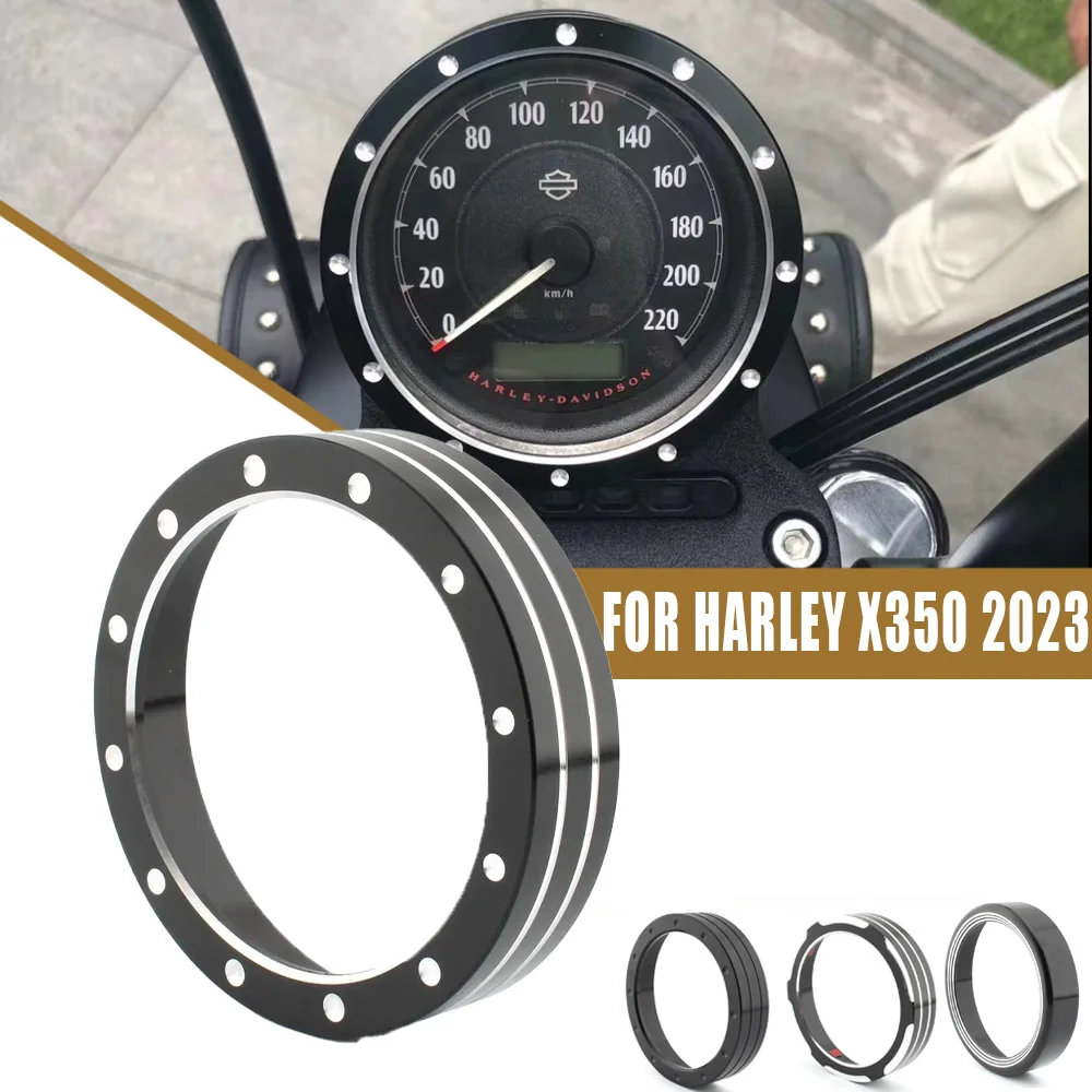 X350 Motorcycle Speedometer Trim Bezel Burst Billet CNC Ring Cover For Harley-Davidson X350 2023 2024 Accessories