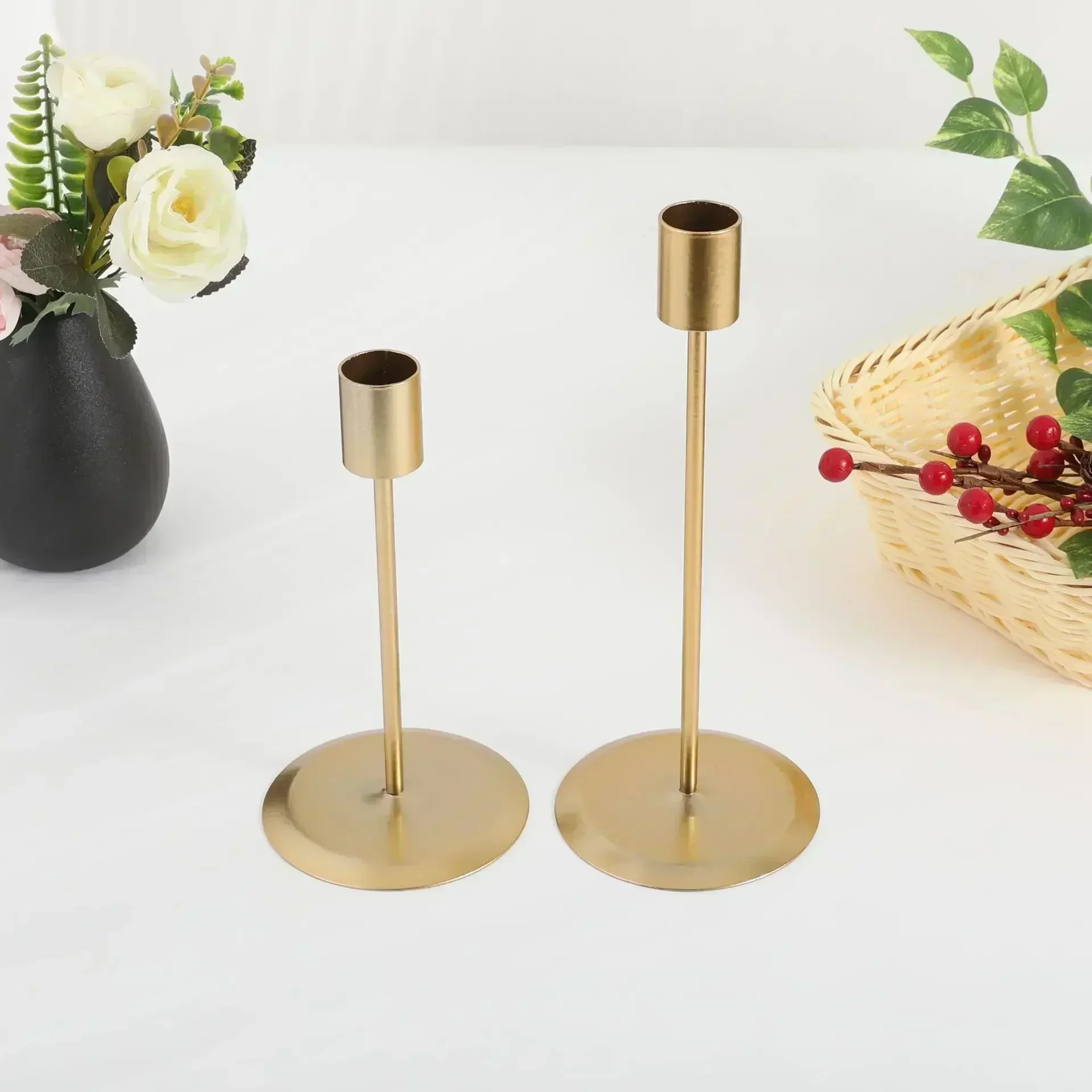 Candle Holders Nordic Single Head Iron Art Candleholder Wedding Decoration Romantic Atmosphere Candlelight Dinner Candle Cup candle holders