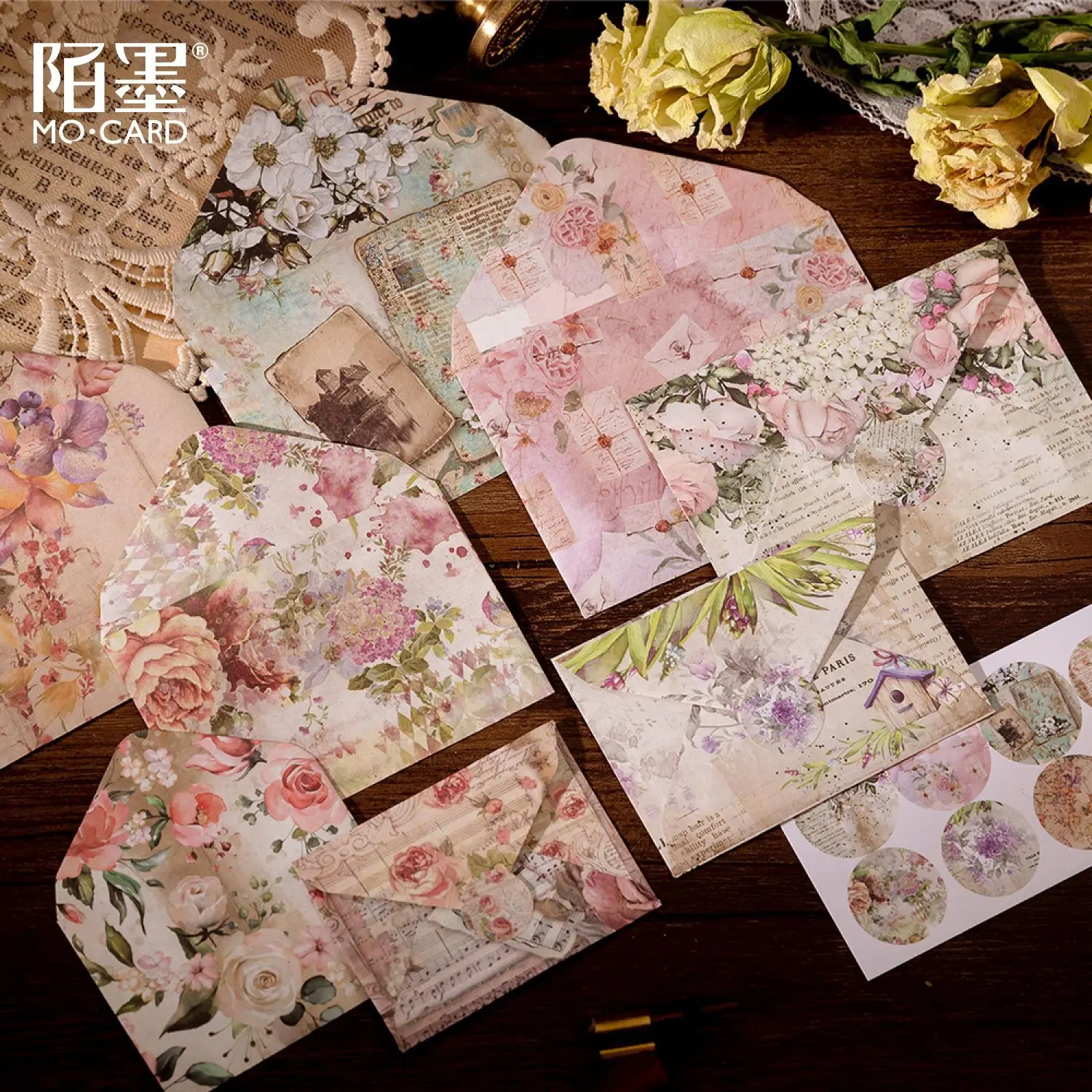 Stickers scrapbooking supplies Vintage Mini envelope set Planner Decorative Hand Account Scrapbooking material Craft Supplies 8pcs