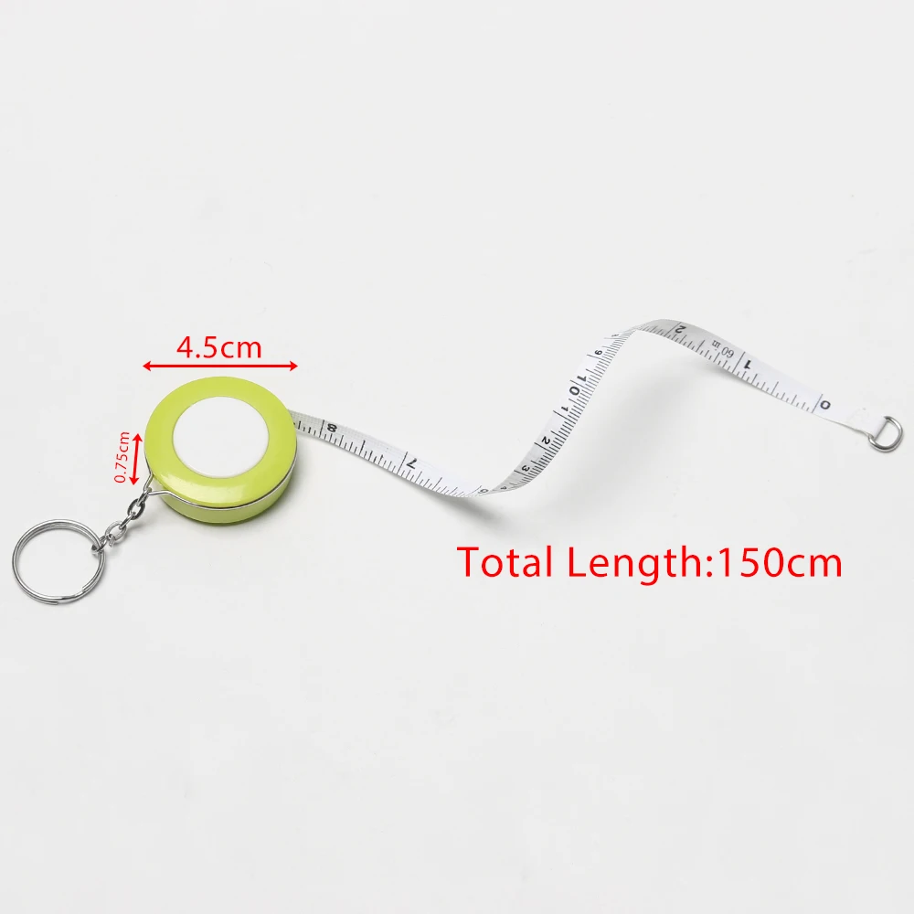 Colorful Plastic Camping Tape Measure Keychain Tool