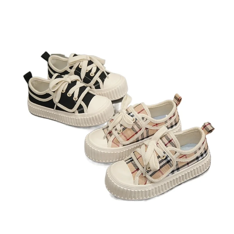 

Spring/Summer Children's New Black Fashion Breathable Thick Sole Casual Sports Canvas Shoes