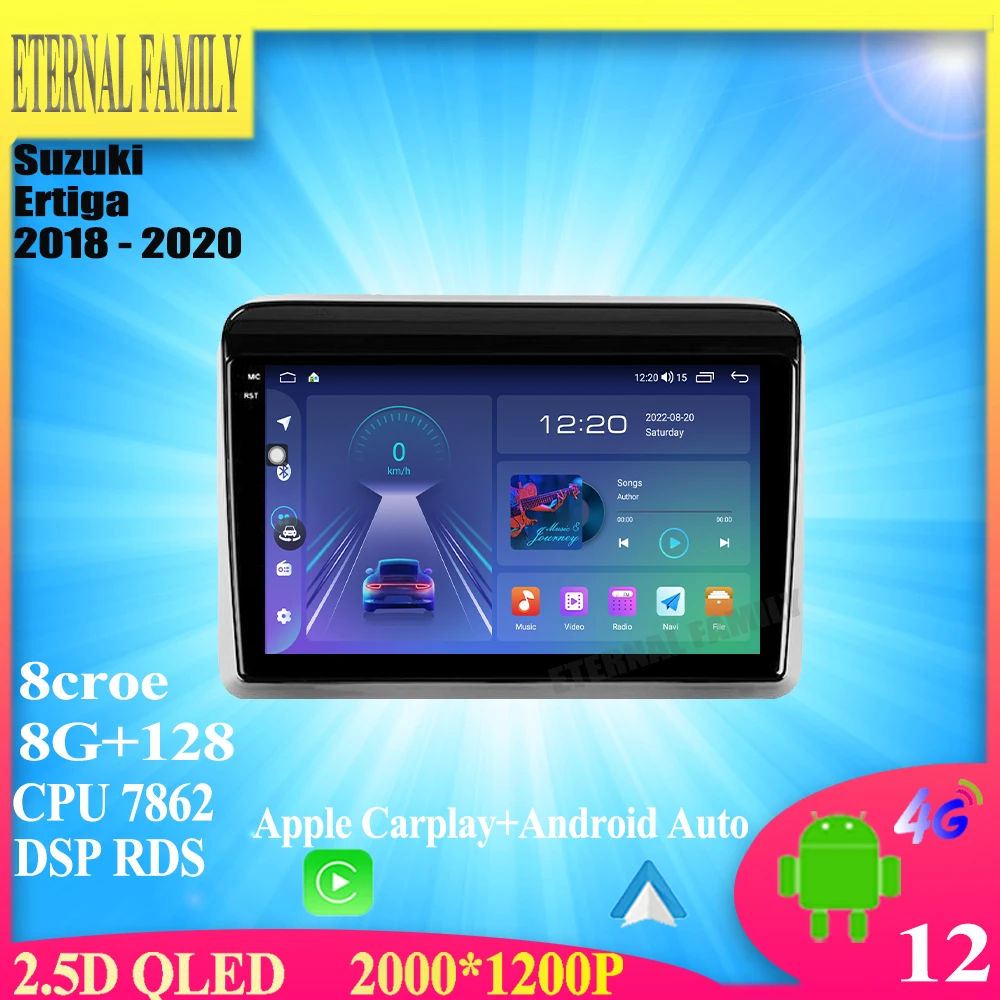 

9 Inch QLED Screen IPS Android 12 For Suzuki Ertiga 2018 - 2020 Car radio Multimedia Video Player Navigation GPS BT No 2din dvd
