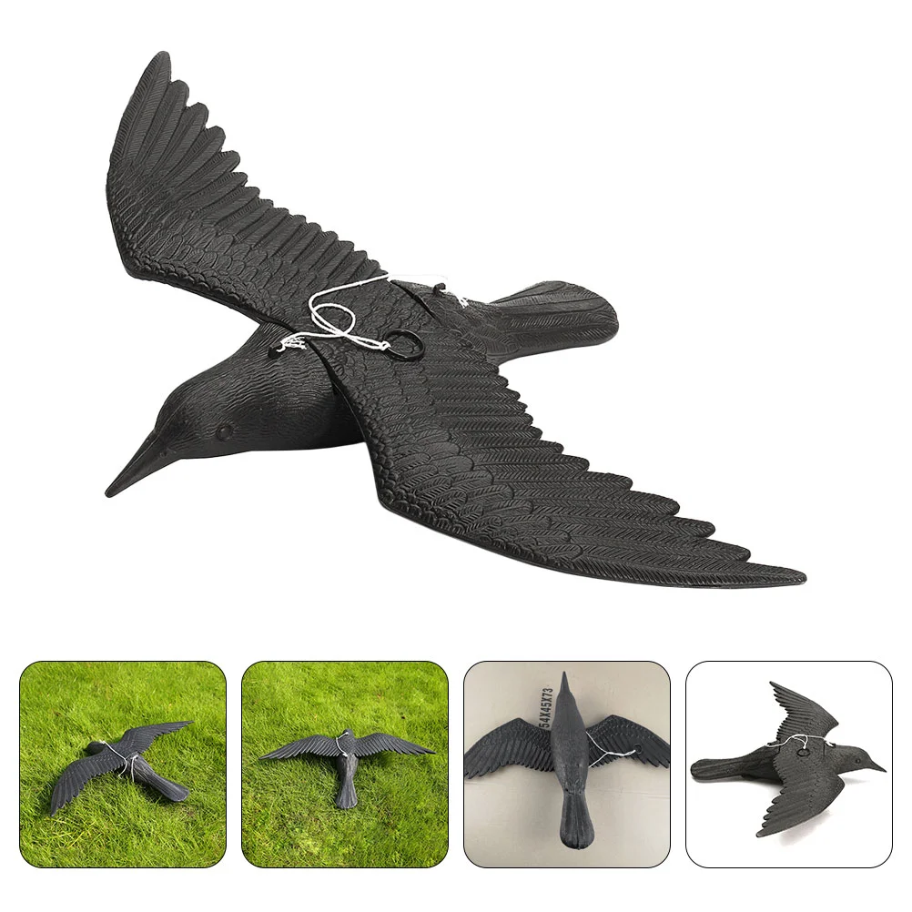 

Crow Decor Plastic Statue Black Crows Fake Bird Ornament Model Realistic Adornment Decorative Figure Garden Big Yard Raven