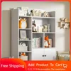 White Kids Bookshelf, Kids Bookcase with 7 Cubbies and 2 Cabinets, Freestanding Book Storage Shelves for Bedroom 1