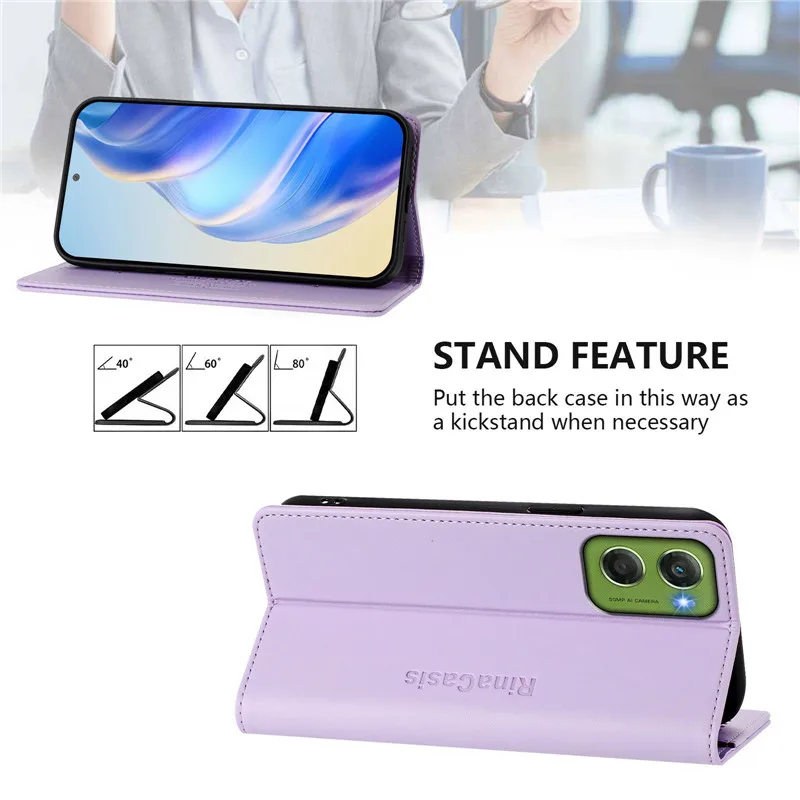 Luxury Anti-Theft Leather Flip Wallet Phone Case with Magnetic Closure