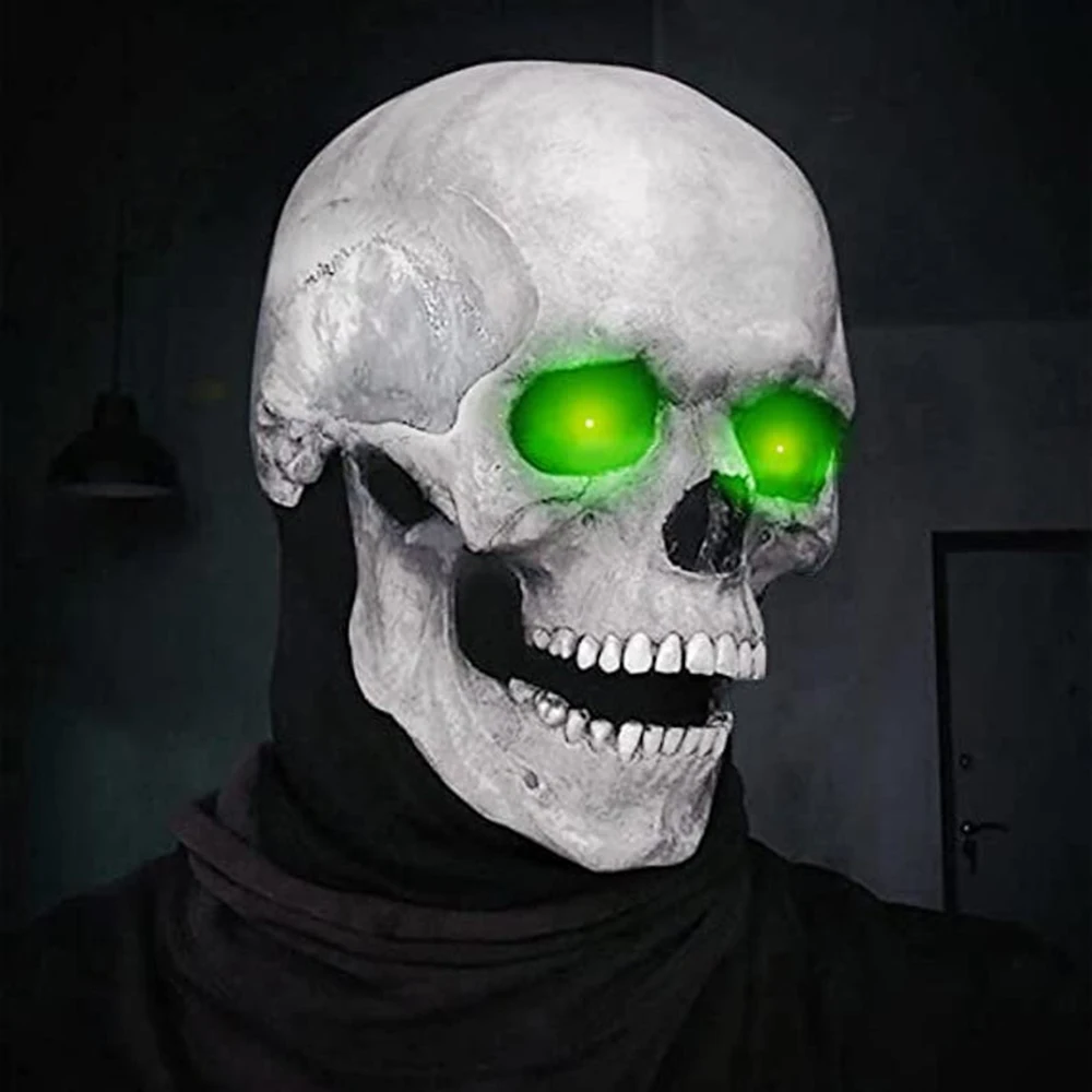 Halloween mask party masks horror mask Halloween latex mask skull horror decoration full head skull helmet movable jaw masque gifts party costume
