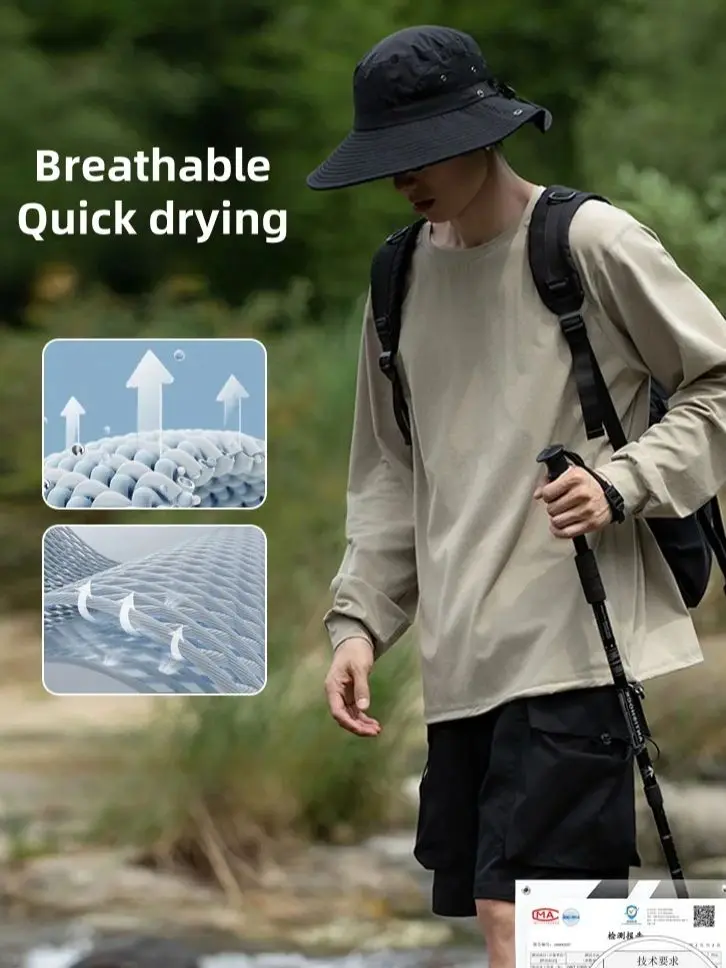 Outdoor Sports Quick Dry Long Sleeve T-Shirt Men Women Breathable Perspiration Lightweight Bottom Soft Mountaineering