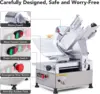 Automatic Meat Slicer, 550W Meat Slicer Commercial With 12"" Carbon Steel Blade, 0～14 Mm Adjustable Thickness Suitable For 4