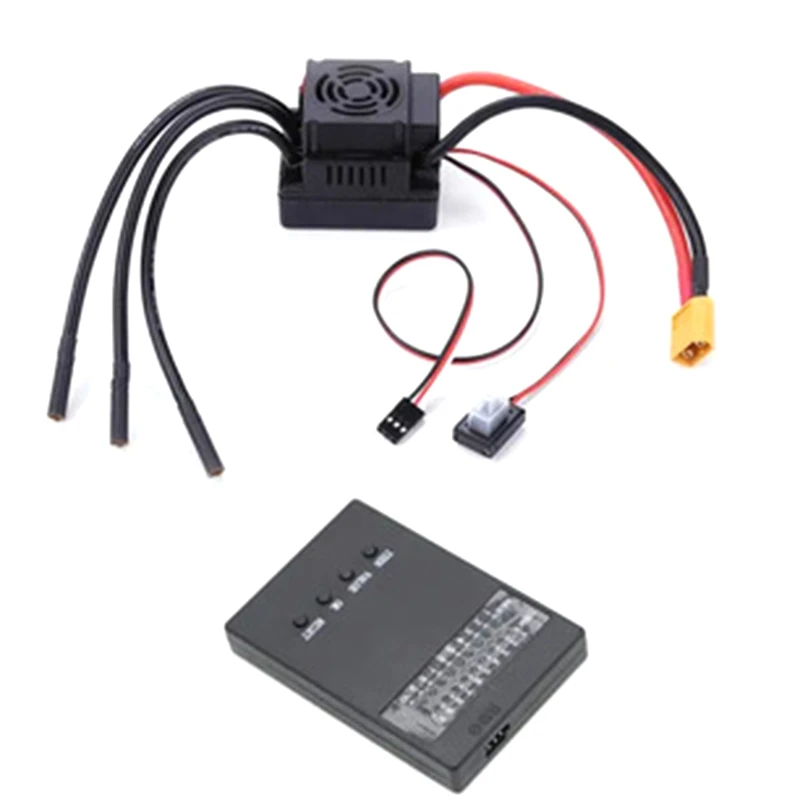 

HOT-Rc 80A бесщеточный ESC Электрический контроллер скорости с 5,8 V / 3A SBEC 2-4S программирующая карта для 1/8 1:8 радиоуправляемого автомобиля
