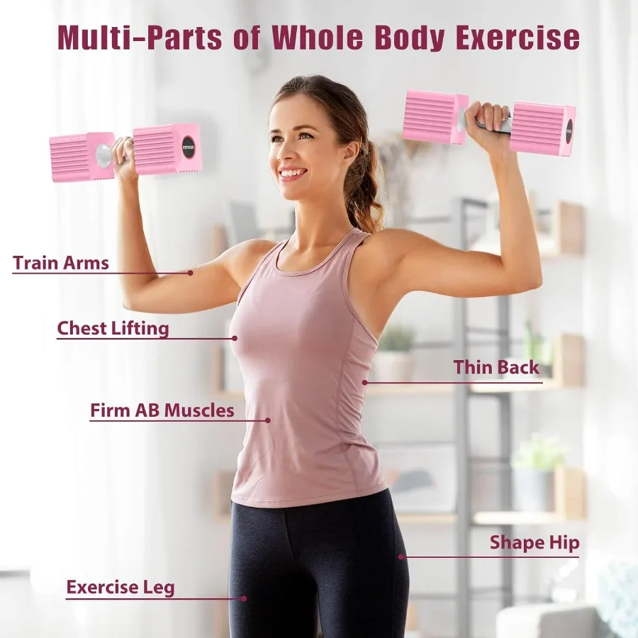 Adjustable Weight Dumbbells Set of 2, 3.4lb/5.7lb/8lb/10.3lb/12.6lb Each Hand Weight Sets for Women/Men, Adjustable Dumbbells Se