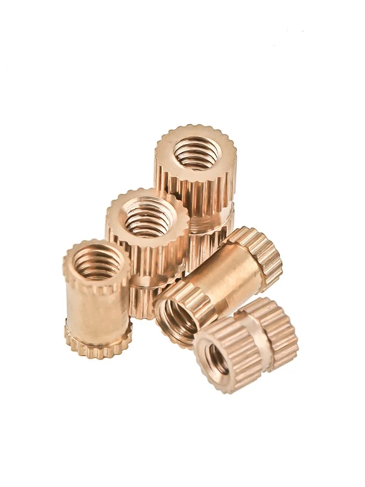 5-50PCS M4 M5 M6 M8 brass insert nut Copper Knurl Thread Double Pass Nut Embedded Fastener