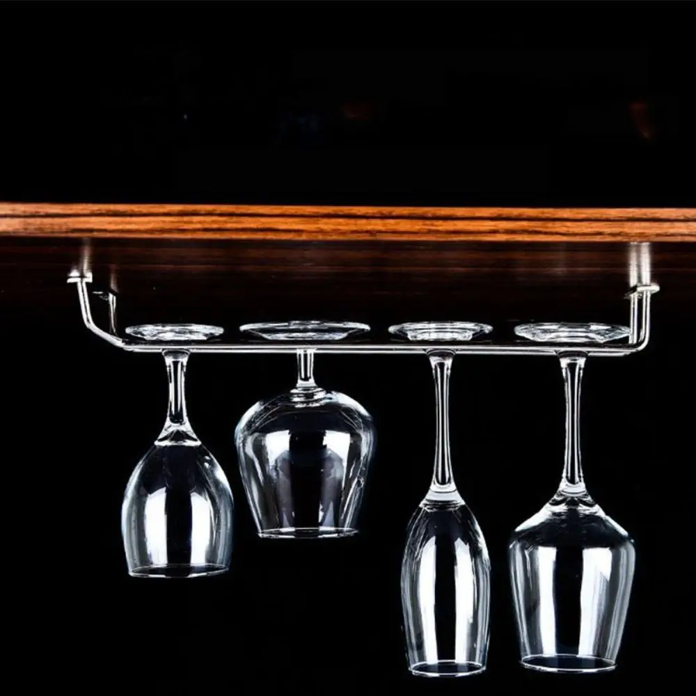 Wine Glass Rack Glass Holder Single And Double Row Wine Glass Rack High Glass Rack Cabinet Wall Hanging Storage Box 3