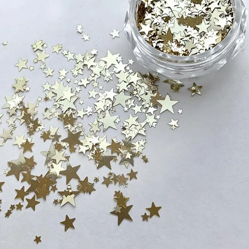 Verschiedene Größen Funkelnder Stern-Nagelglitter Glitzernder Pentagramm-Nageldekor für Nagelstudio-Design Niedliche Accessoires DIY Nagelkunst-Design – Detail 3