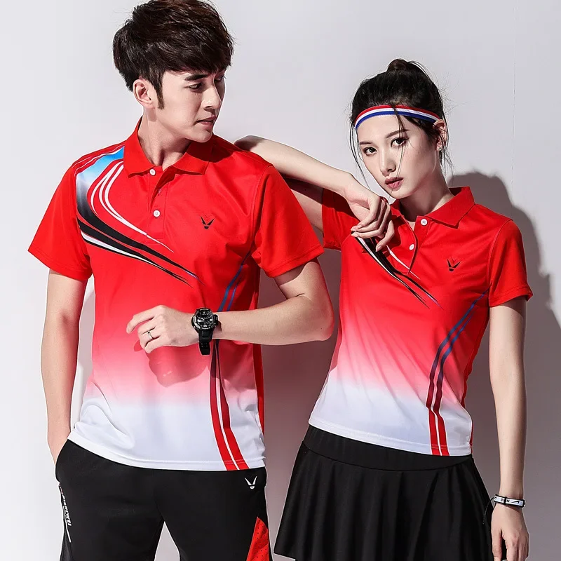 Tischtennis Bekleidung Sports Tennis shirt Sets Women's Sportswear Game , Female Table Set Badminton Shirt + Skorts Men Clothes